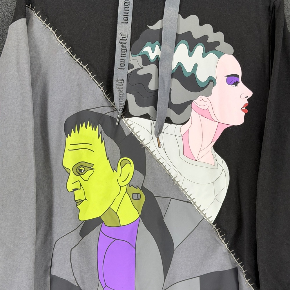 Loungefly Universal Monsters Frankenstein Bride Split Hoodie‎ Black Grey Large - Picture 3 of 13